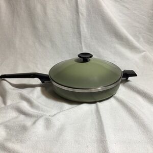 West Bend Town House Avocado Green 10 Inch Skillet Stainless Steel Lid USA MCM